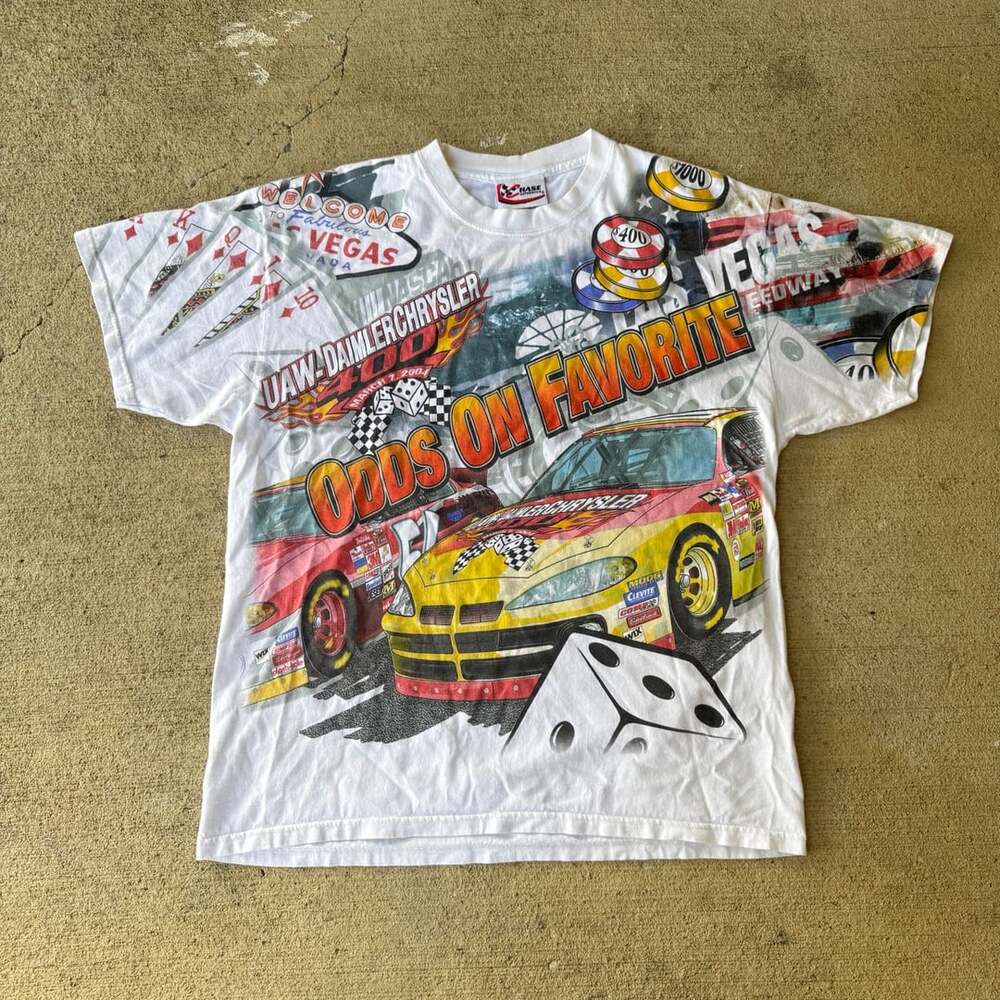 Chase Authentics NASCAR UAW DaimlerChrysler 400 Size M T-Shirt AOP Vegas